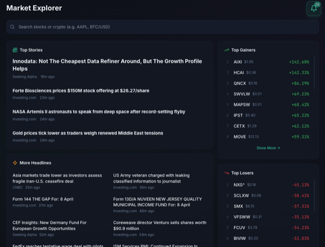 JorgAI market explorer screenshot